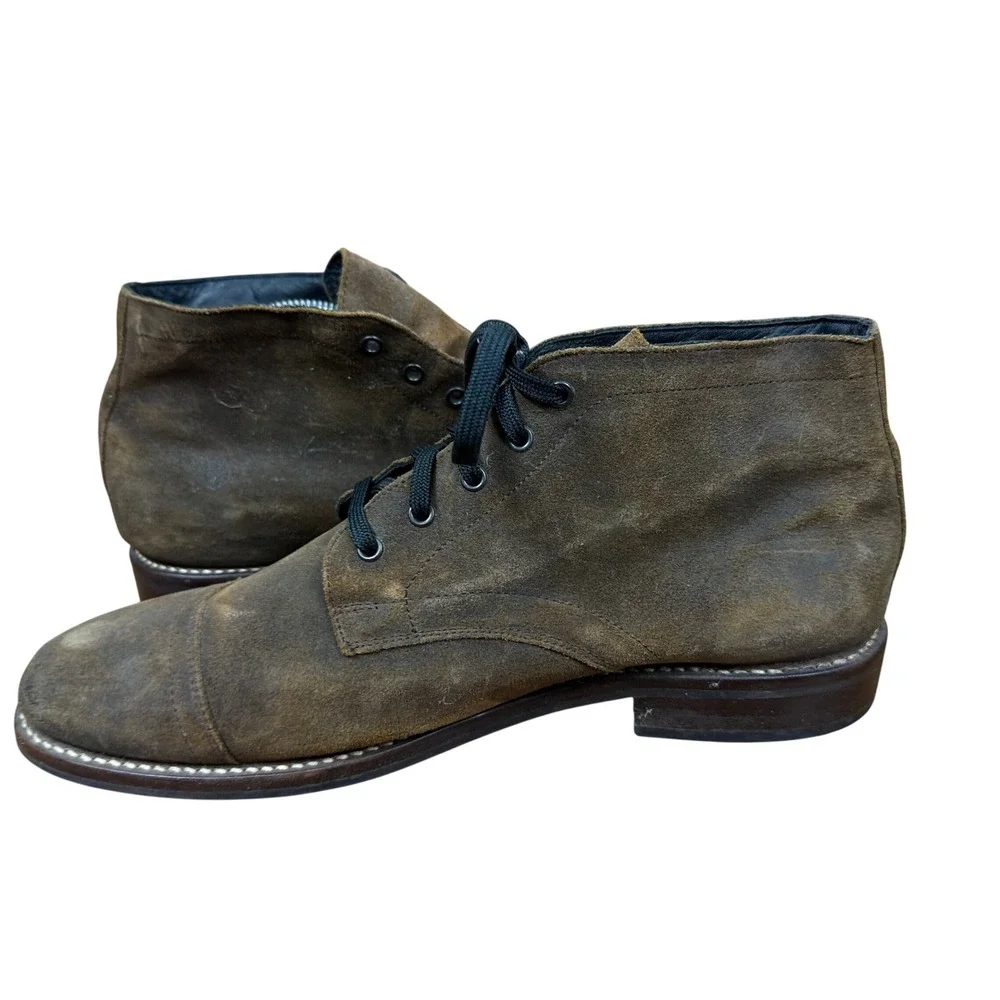 Thursday Boot Co Captain Boots Mens 10 Mocha Suede Cap Toe Lace Up Handcrafted